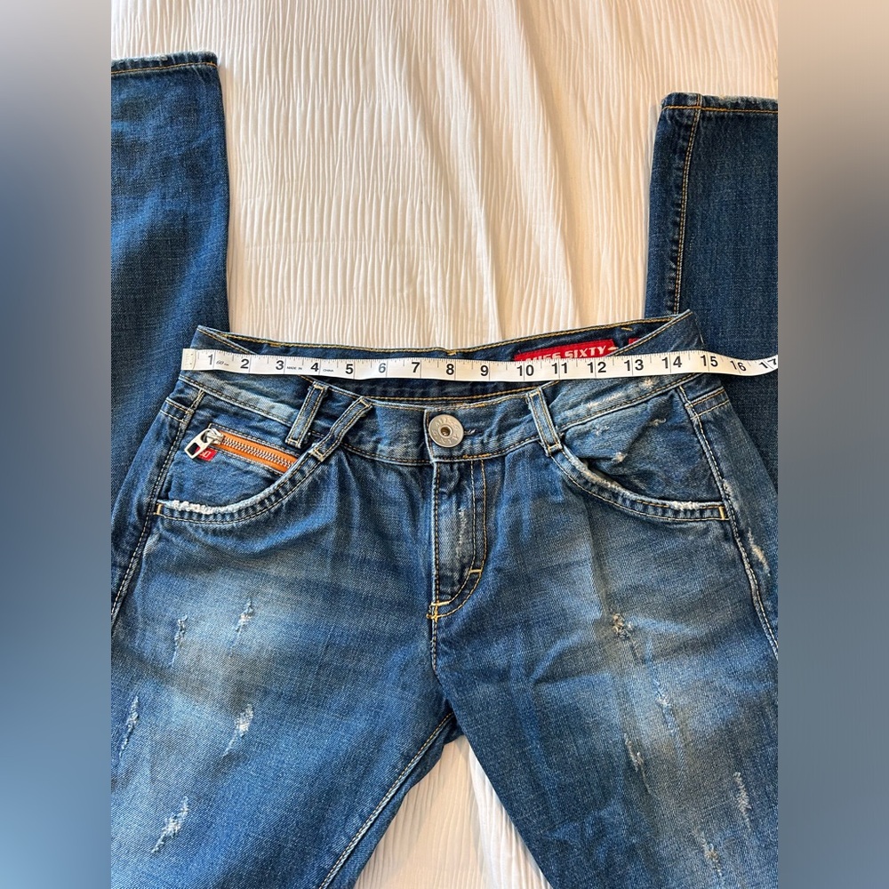 Miss Sixty Low Waist Denim Jeans Flare Dark Blue EUC - Picture 9 of 12